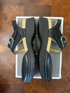 NWT DANSKO WOMEN'S BLACK RISSA NAPA MARY JANE CLOSED TOE CLOG; SIZE 38
